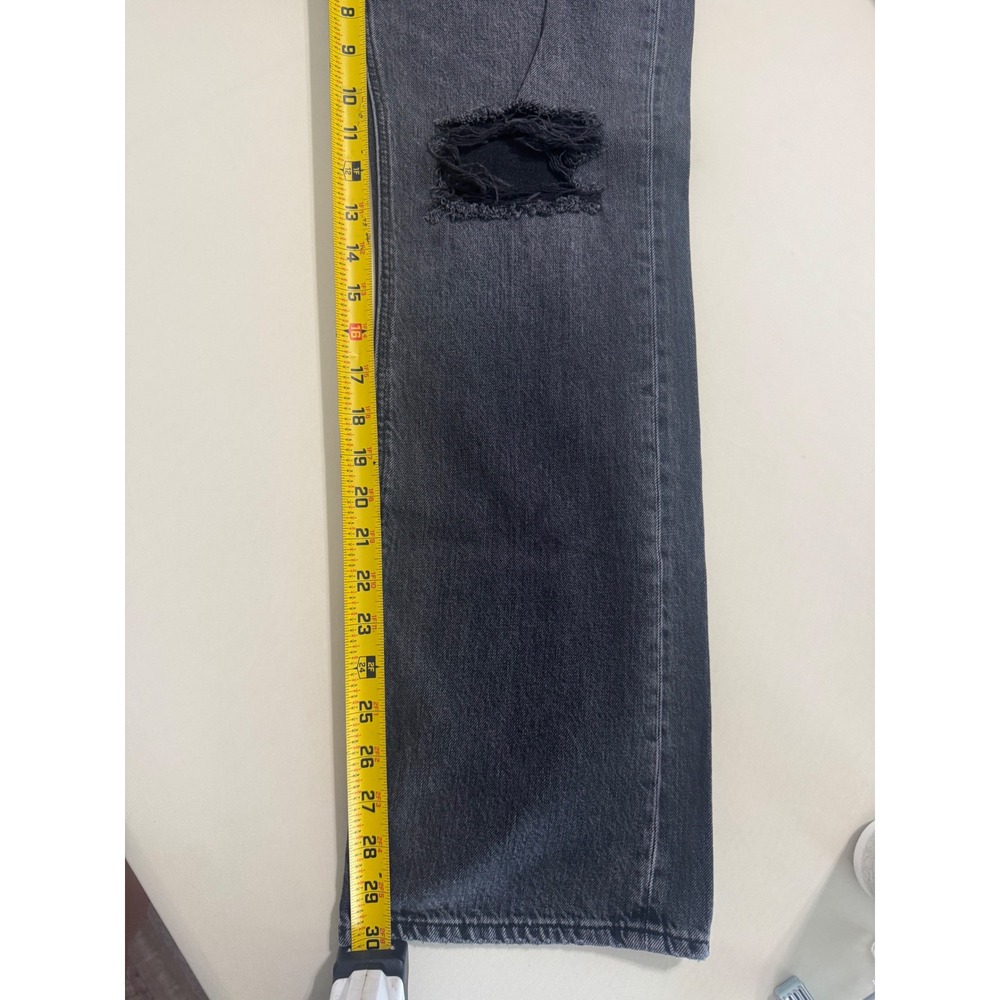 American Eagle Women's Size 4 90s Bootcut Washed Black Distressed Jeans - Picture 7 of 9